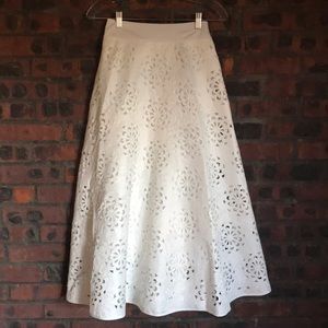 New Style Studio Long Full White Eyelet Skirt.